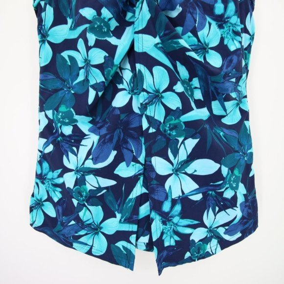 NWOT Lands End Fly Away Swim Tankini Top Floral Blue Underwire Size 8 - Picture 3 of 10